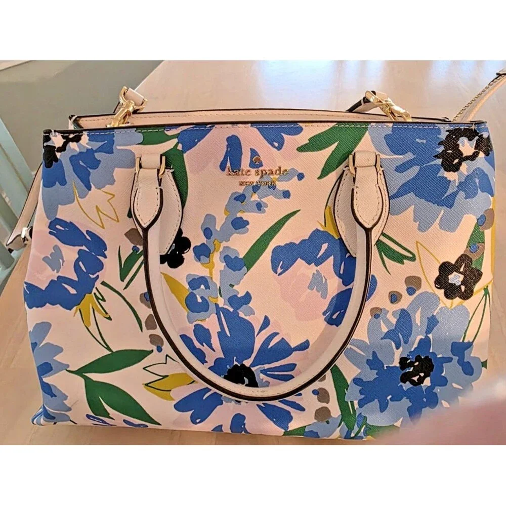 KATE SPADE RAE FLORAL MEDIUM SATCHEL KL061 MULTI CREAM NWT